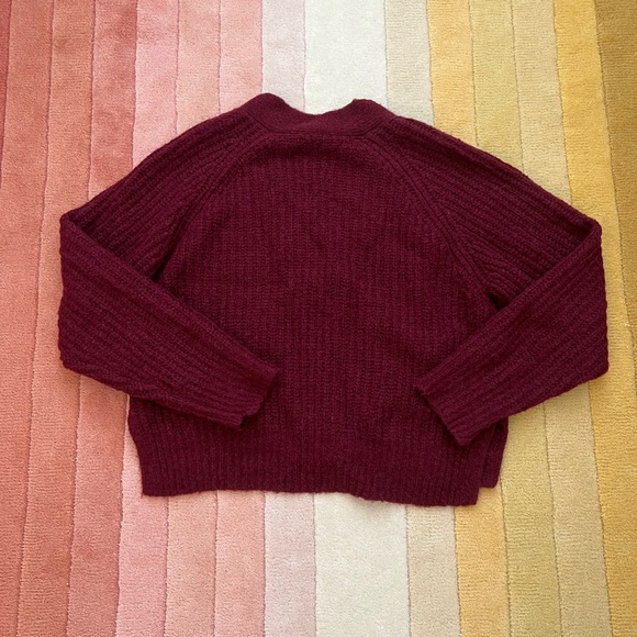 ALC Burgundy Cleveland Chunky Cardigan Sweater - Picture 3 of 6